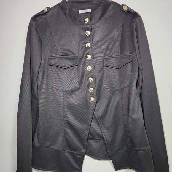 Measeor Jackets & Blazers - Black Chic Military-inspired blazer, jacket,  lightweight, mix blend material, l